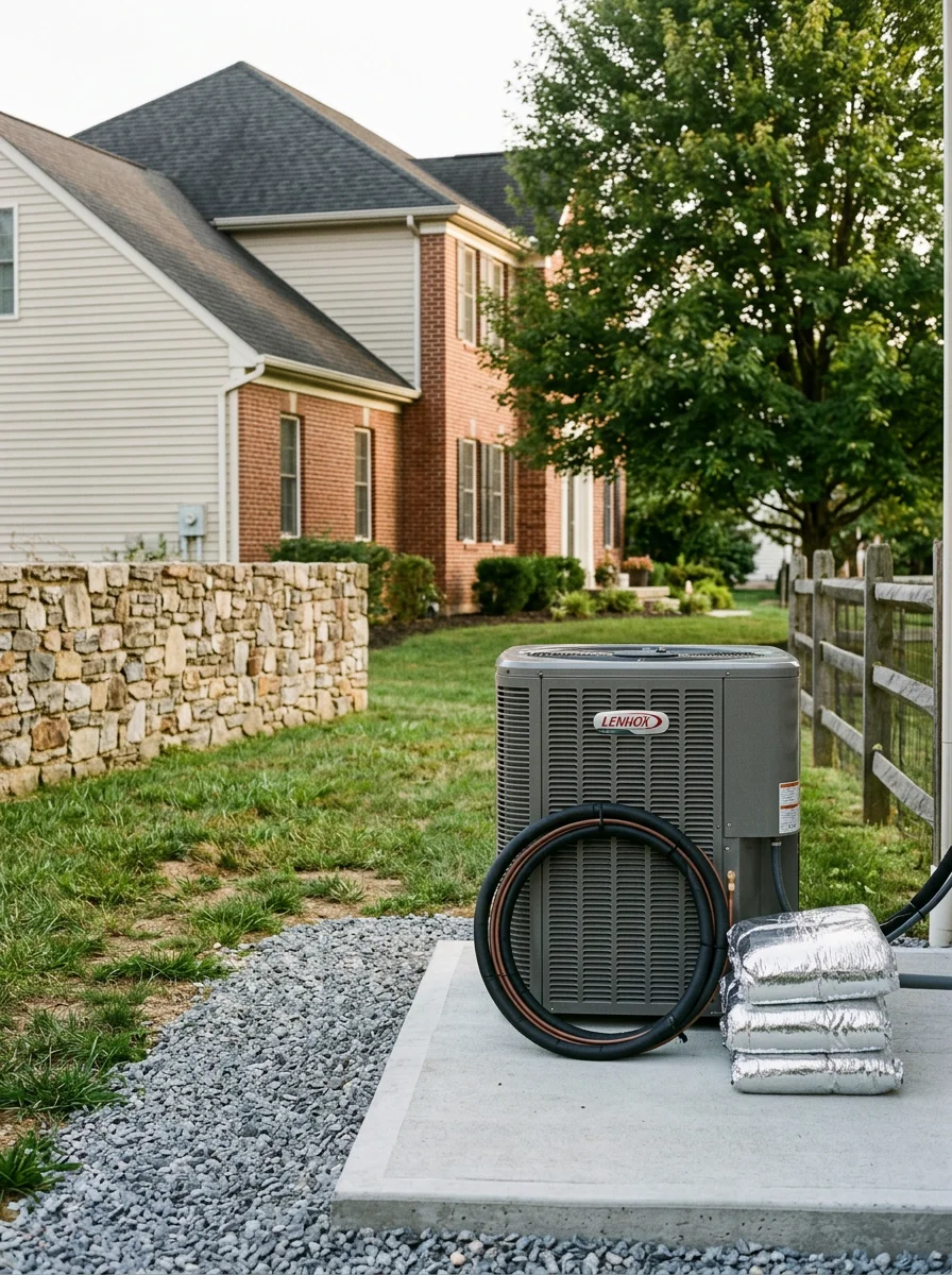 HVAC technician working on a residential system in Glen Mills, PA