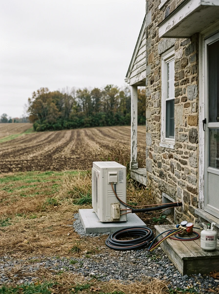 Rural farmland and open fields in southern Chester County near Oxford, Pennsylvania