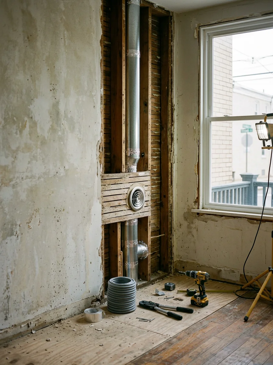 Ductwork and vent installation in an older Springfield, PA home